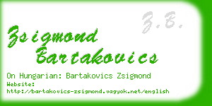 zsigmond bartakovics business card